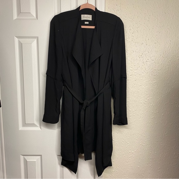 Aritzia Babaton Flowy Trench Coat Black Size S - Picture 3 of 7